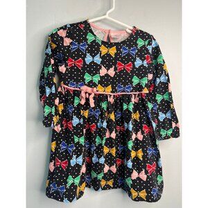Girls Hanna Andersson Multi Colored Bow Dress - Size 90 (3)